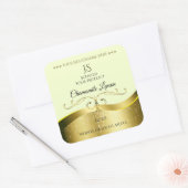 Décor Wavy Gold Deluxe Étiquette Monogramme jaune (Enveloppe)