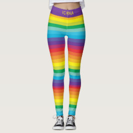 Decora Kei Bright Rainbow Colors Striped Leggings