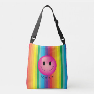Decora Kei Regenboog Gestreepte Glimlachende Emoji Crossbody Tas