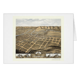 Decorah, carte panoramique de l'Iowa - 1870