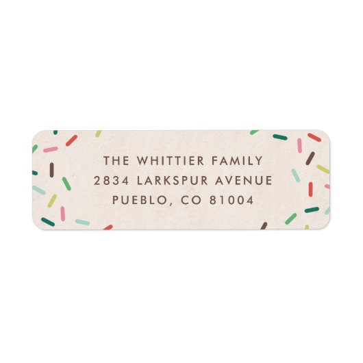 Decorate + Celebrate Sprinkles Adres Etiket (Voorkant)