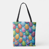 Decorated Colorful Eggs Easter Tote Bag (Dos)