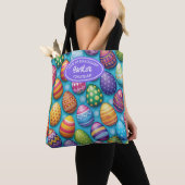 Decorated Colorful Eggs Easter Tote Bag (De près)
