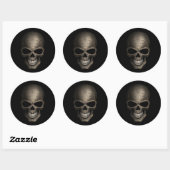 Decorated Dark Skull Ronde Sticker (Vel)