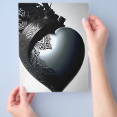 Decorated Iron Heart Romantic Picture. AI Flyer (Hand)