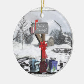 Decorated Mailbox Gifts Winter Scene Ornament (Links)