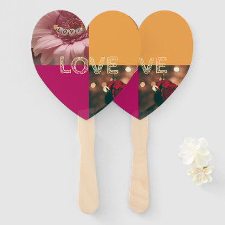 Decorated pack of hand held fans for guests handwaaier