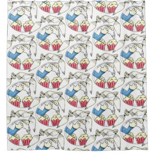 Décorateur de gâteau de rideau de douche