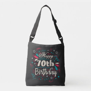 Decoratief 70e verjaardag crossbody tas