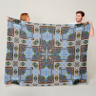 Decoratief 8-bit City Land Glas in lood Satijn Fleece Deken