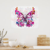 Decoratief abstract Butterfly Poster (Keuken)