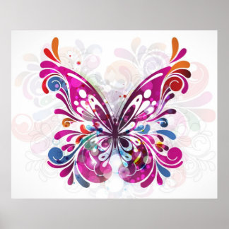 Decoratief abstract Butterfly Poster