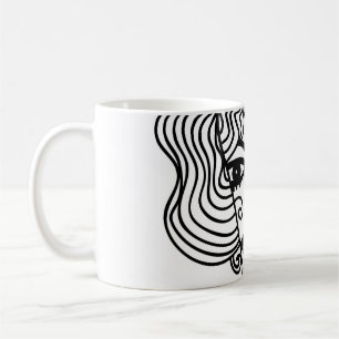 Decoratief abstract meisje. illustratie koffiemok