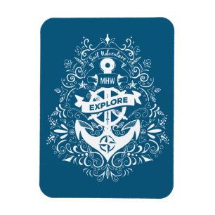 Decoratief Anchor aangepast monogram magnet Magneet