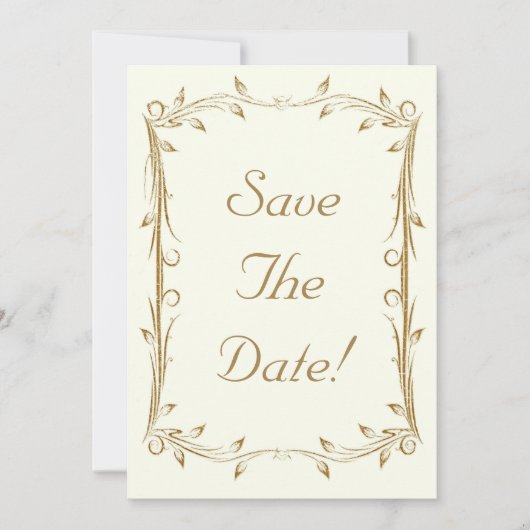 Decoratief Antiek gouden bruiloft Save The Date (Voorkant)