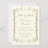 Decoratief Antiek gouden bruiloft Save The Date (Achterkant)