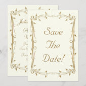 Decoratief Antiek gouden bruiloft Save The Date (Voorkant / Achterkant)
