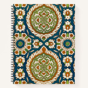 Decoratief Arabisch Bloemenpatroon Notitieboek