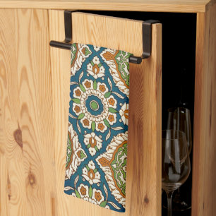 Decoratief Arabisch Bloemenpatroon Theedoek