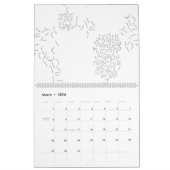 Decoratief, Bleek grijs Kalender (Mar 2026)