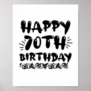 Decoratief blij 70ste verjaardag, zeventigste poster