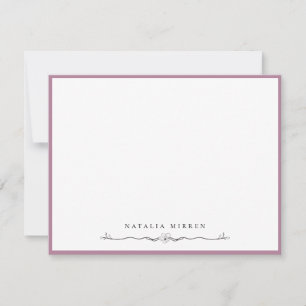 Decoratief Bloemen Bloemen Mauve Lijst Notitiekaartje