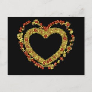 Decoratief bloemenhart briefkaart