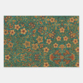  decoratief bloementapijt patroon inpakpapier vel (Voorkant 2)