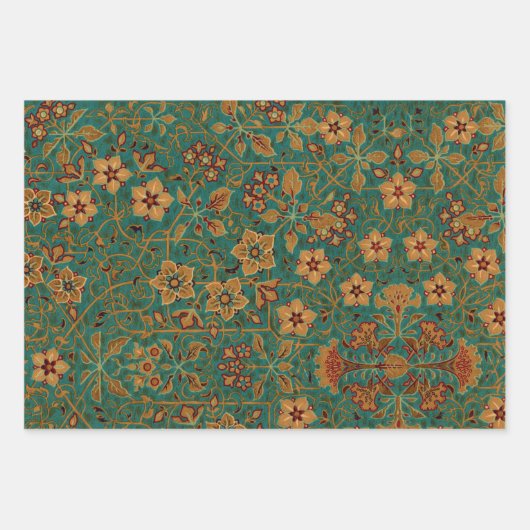  decoratief bloementapijt patroon inpakpapier vel (Voorkant)