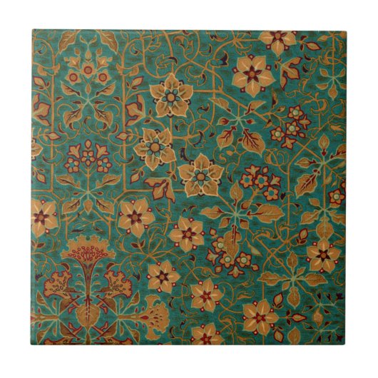 decoratief bloementapijt patroon tegeltje (Voorkant)