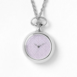 Decoratief bloemmotief in Mauve Horloge