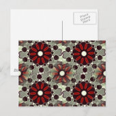 Decoratief bloempatroon briefkaart (Voorkant / Achterkant)