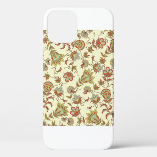 Decoratief bloempatroon met delicate planten iPhone 12 hoesje