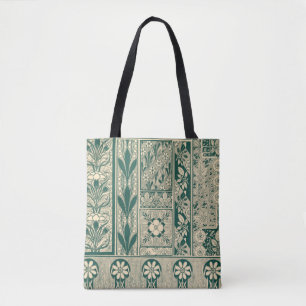 Decoratief botanisch art nouveau patroon draagtas
