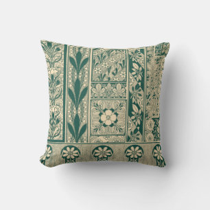 Decoratief botanisch art nouveau patroon kussen