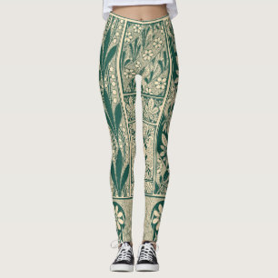 Decoratief botanisch art nouveau patroon leggings