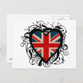 Decoratief Brits hart Briefkaart (Voorkant / Achterkant)