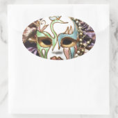 Decoratief carnavalmasker ovale sticker (Tas)