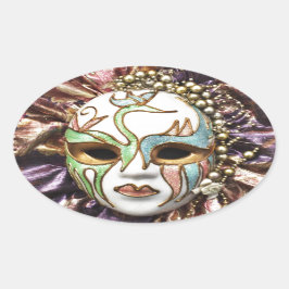 Decoratief carnavalmasker ovale sticker