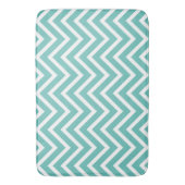 Decoratief Chevron Pattern Licht Blauwgroen en wit Badmat (Voorkant Verticaal)