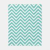 Decoratief Chevron Pattern Licht Blauwgroen en wit Fleece Deken (Voorkant)
