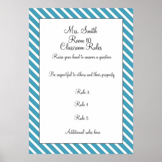 Decoratief Classroom Rules Poster (Voorkant)