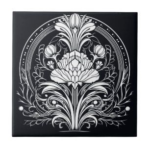 Decoratief decoratief voor zwart en wit tegeltje