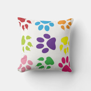 Decoratief dierlijk handpootpatroon van honden kat kussen