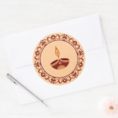 Decoratief Diwali-ontwerp Ronde Sticker (Envelop)