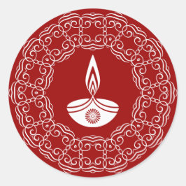 Decoratief Diwali-ontwerp Ronde Sticker