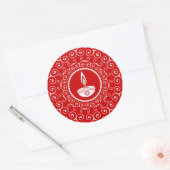 Decoratief Diwali-ontwerp Ronde Sticker (Envelop)