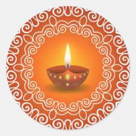 Decoratief Diwali-ontwerp Ronde Sticker