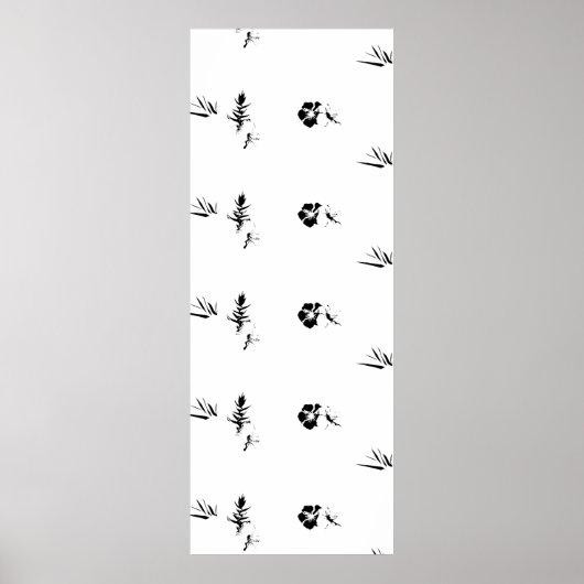 Decoratief, donkergrijs, steenkoolvoetteken poster (Voorkant)