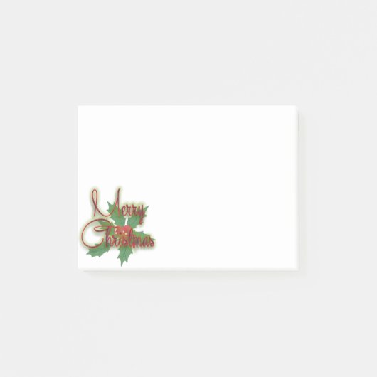 Decoratief Elegant Merry-kerstscript Post-it® Notes (Voorkant)